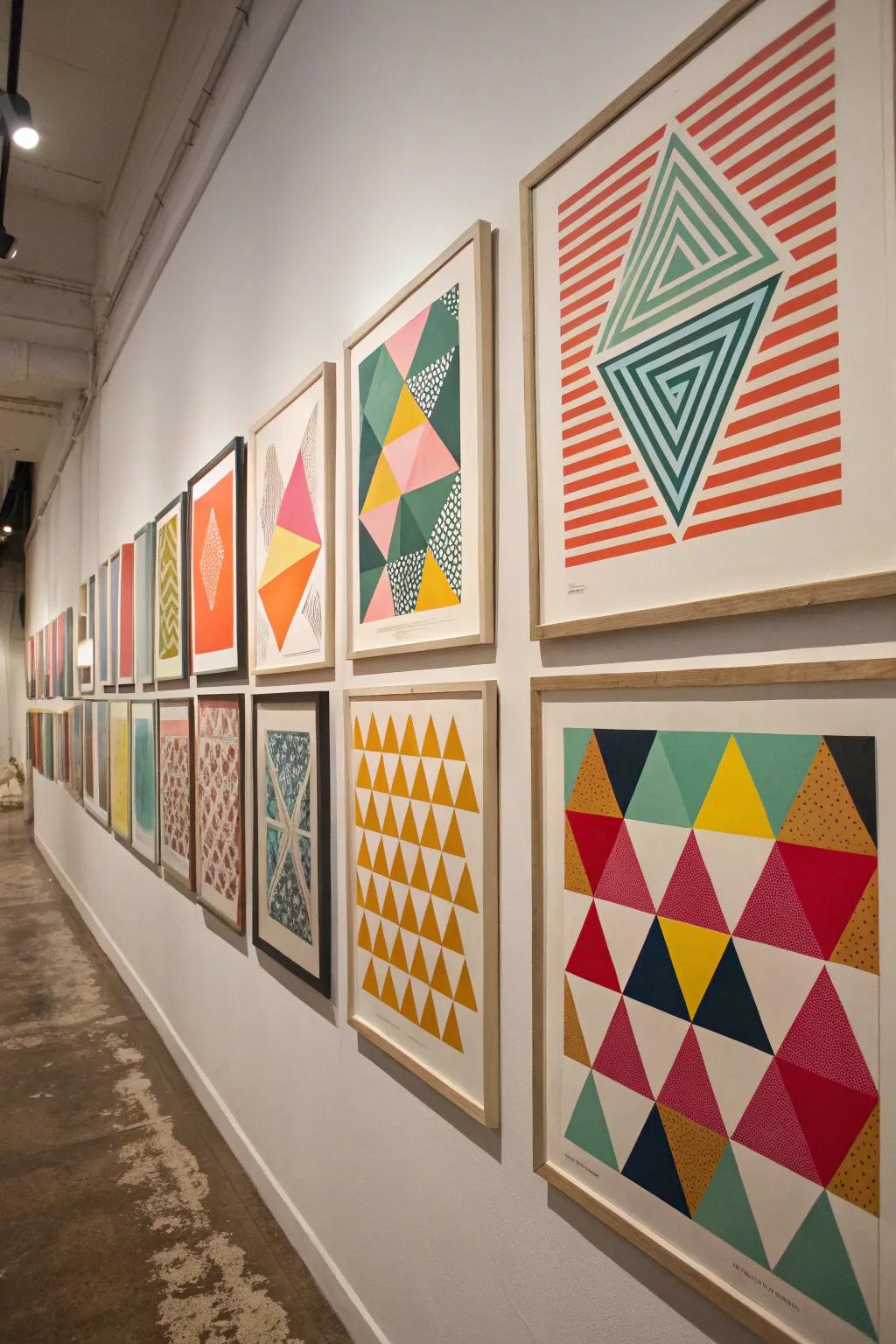 Enclosed prints give a flexible and stylish geometric art choice.