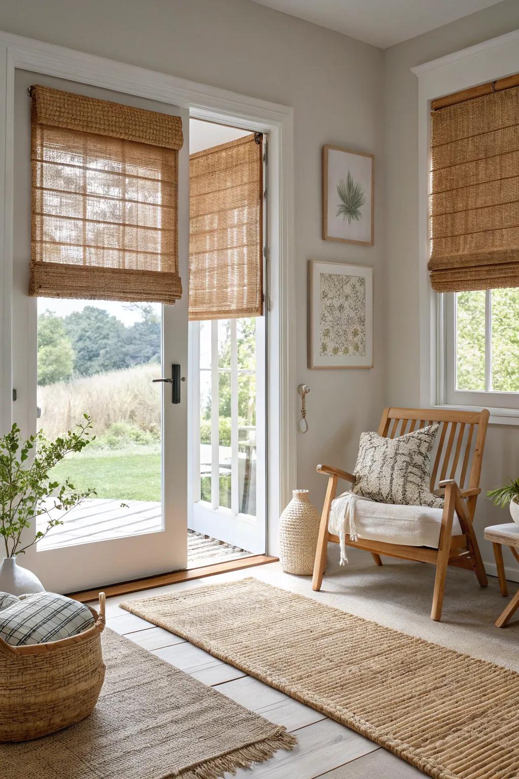 Introduce natural beauty to your home with interwoven fiber shades that offer unique texture.