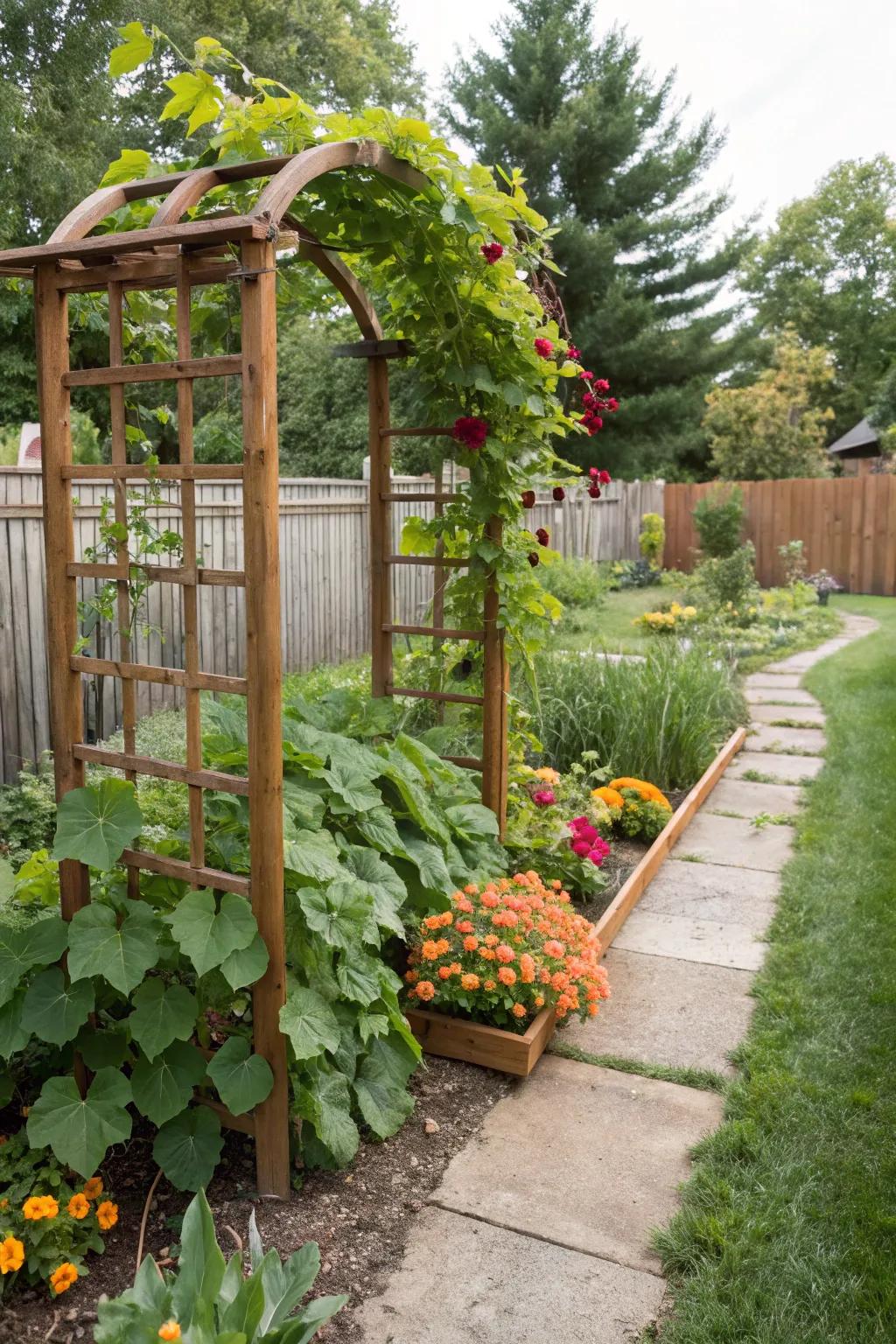 Movable trellises offer flexibility and adaptability for changing garden designs.