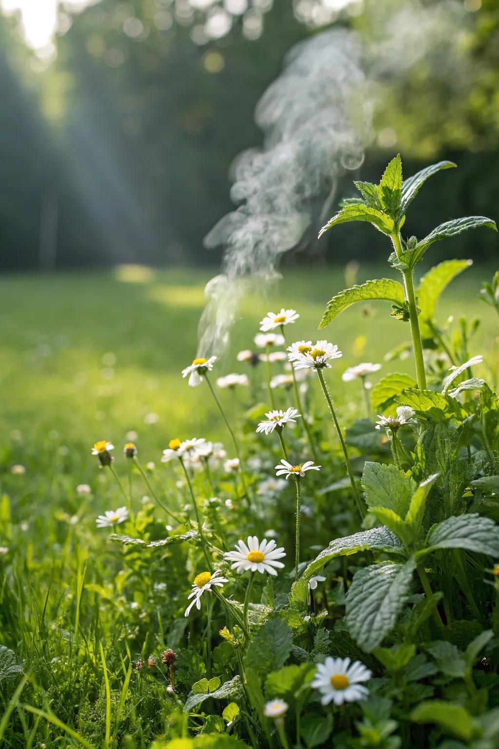 Lawns made of herbs offer fragrance and utility in the garden.
