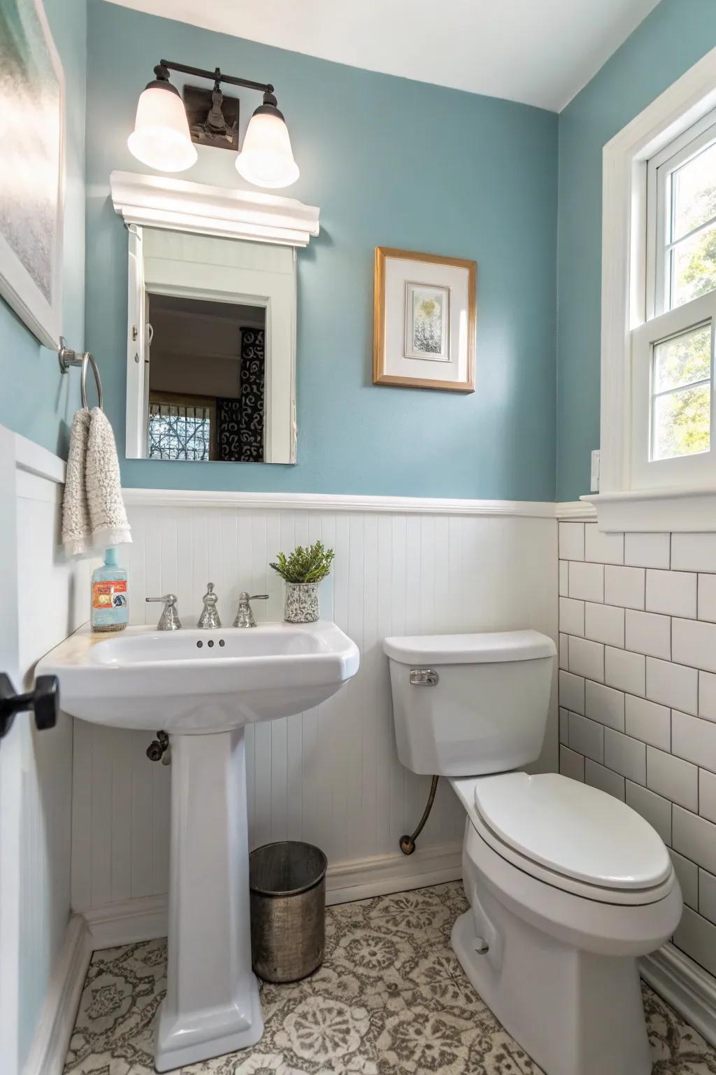 You can refresh your half bath affordably with minimal investment.