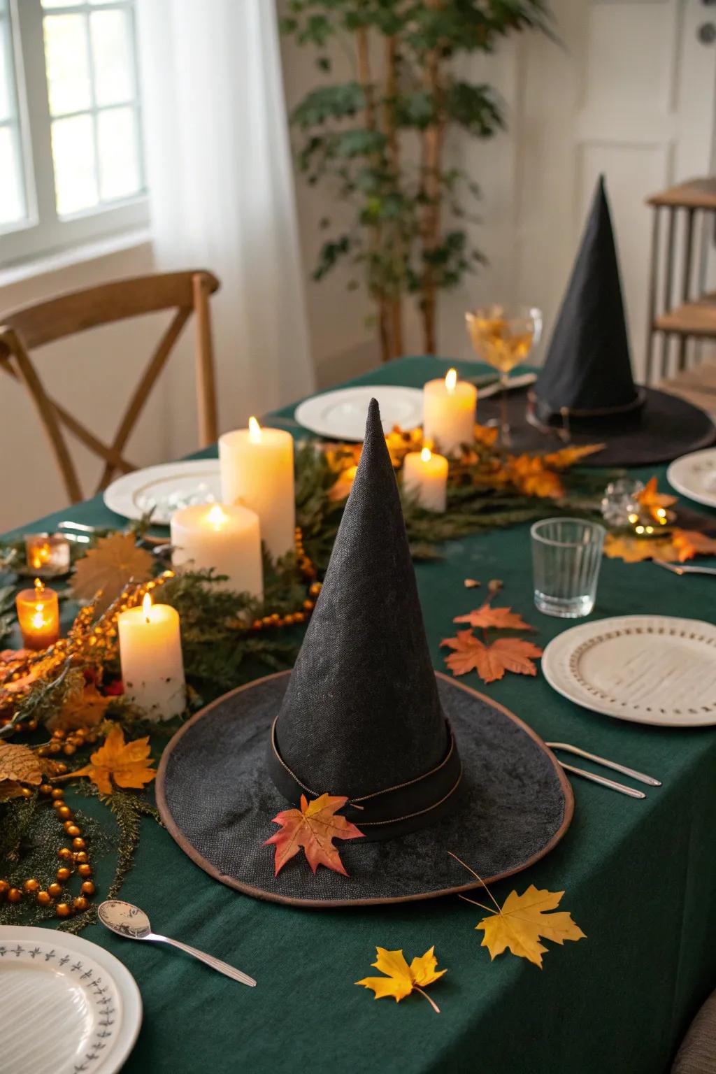 Enchantress headwear centerpieces add magic to dinner settings