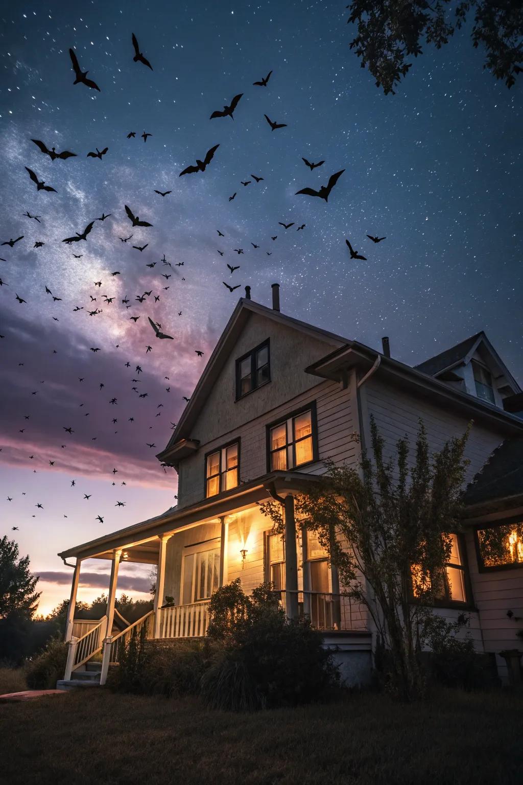 A swarm of flitters produces a dynamic and spooky effect.