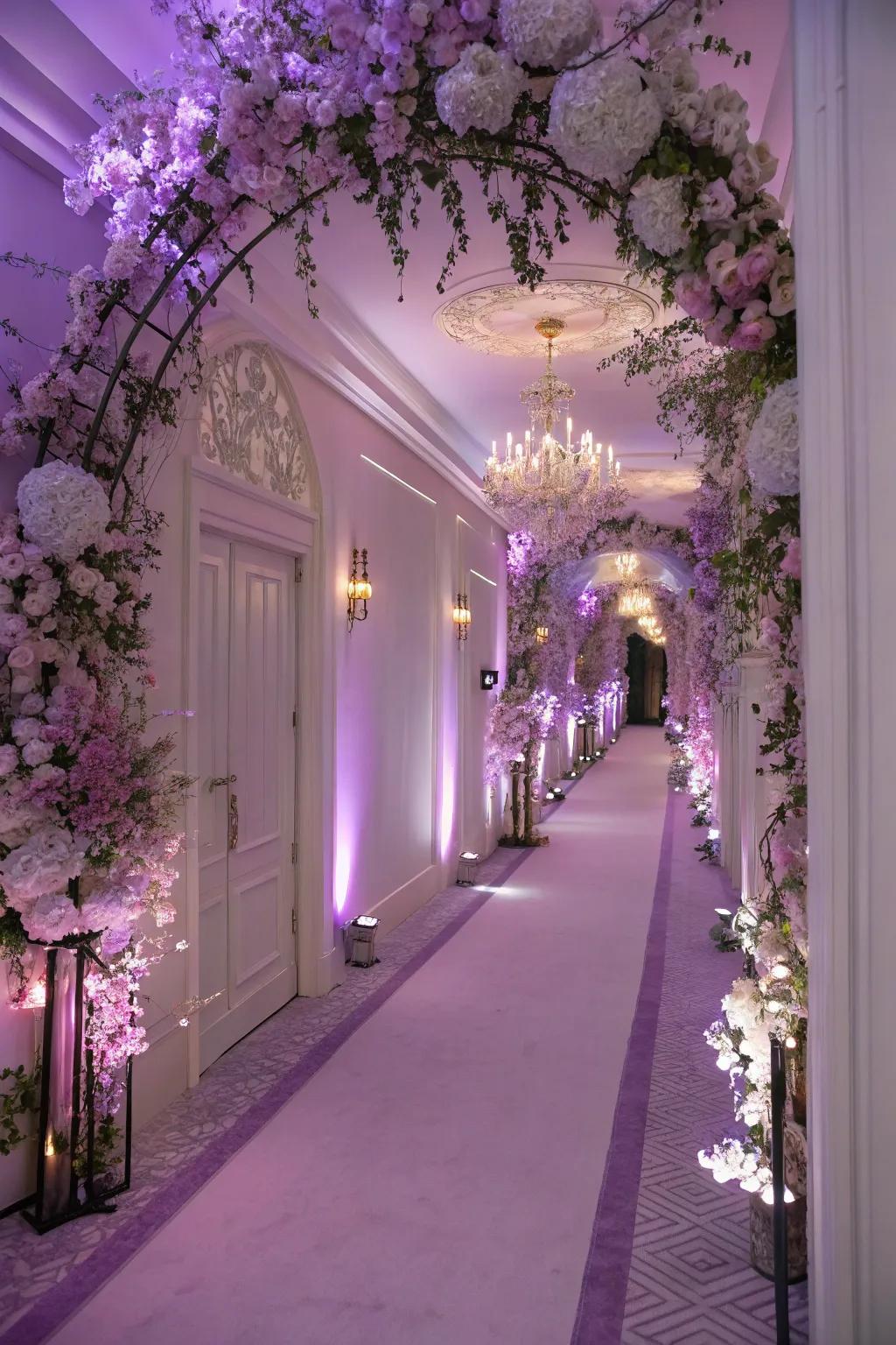 Delicate lilac adds a gentle and romantic touch to hallways.