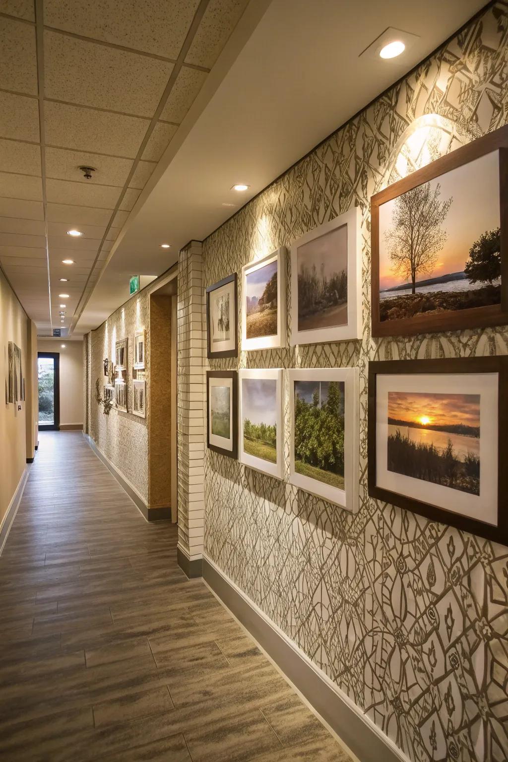 Textural contrasts add depth and intrigue to your wall.