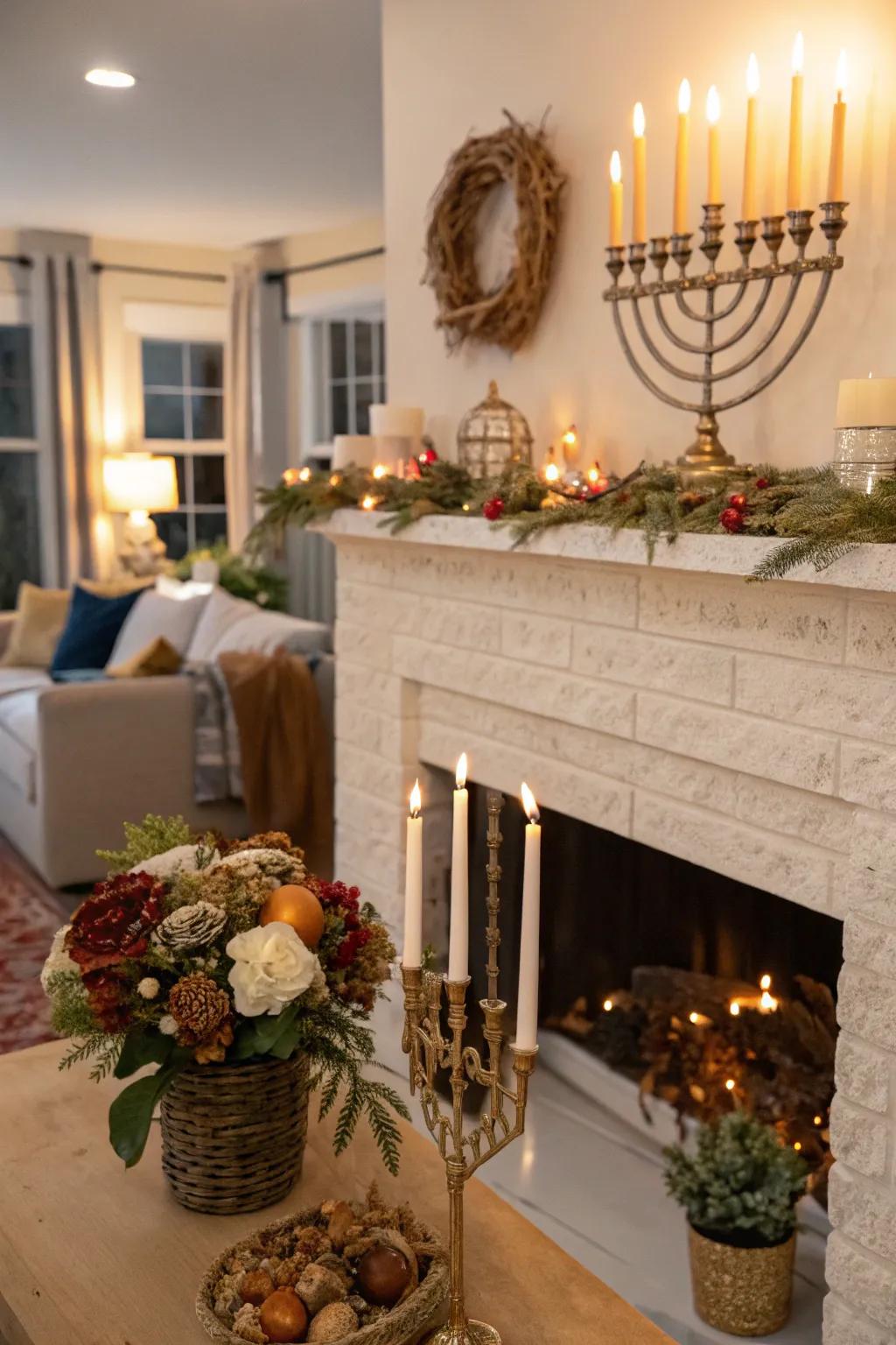 Craft a cozy focal point through fireplace surround decor.
