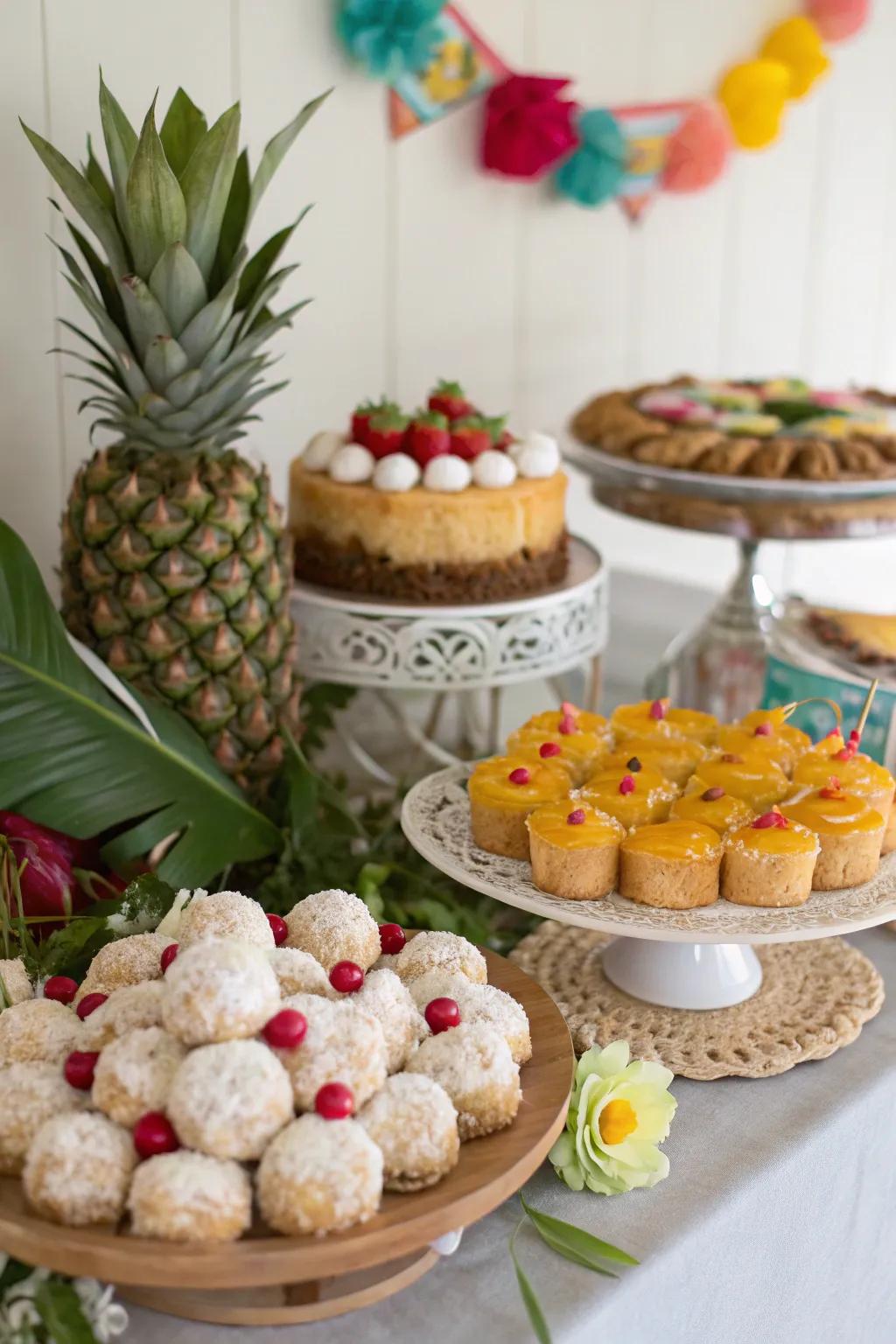 A dessert buffet offering a sweet sensation of the tropics.