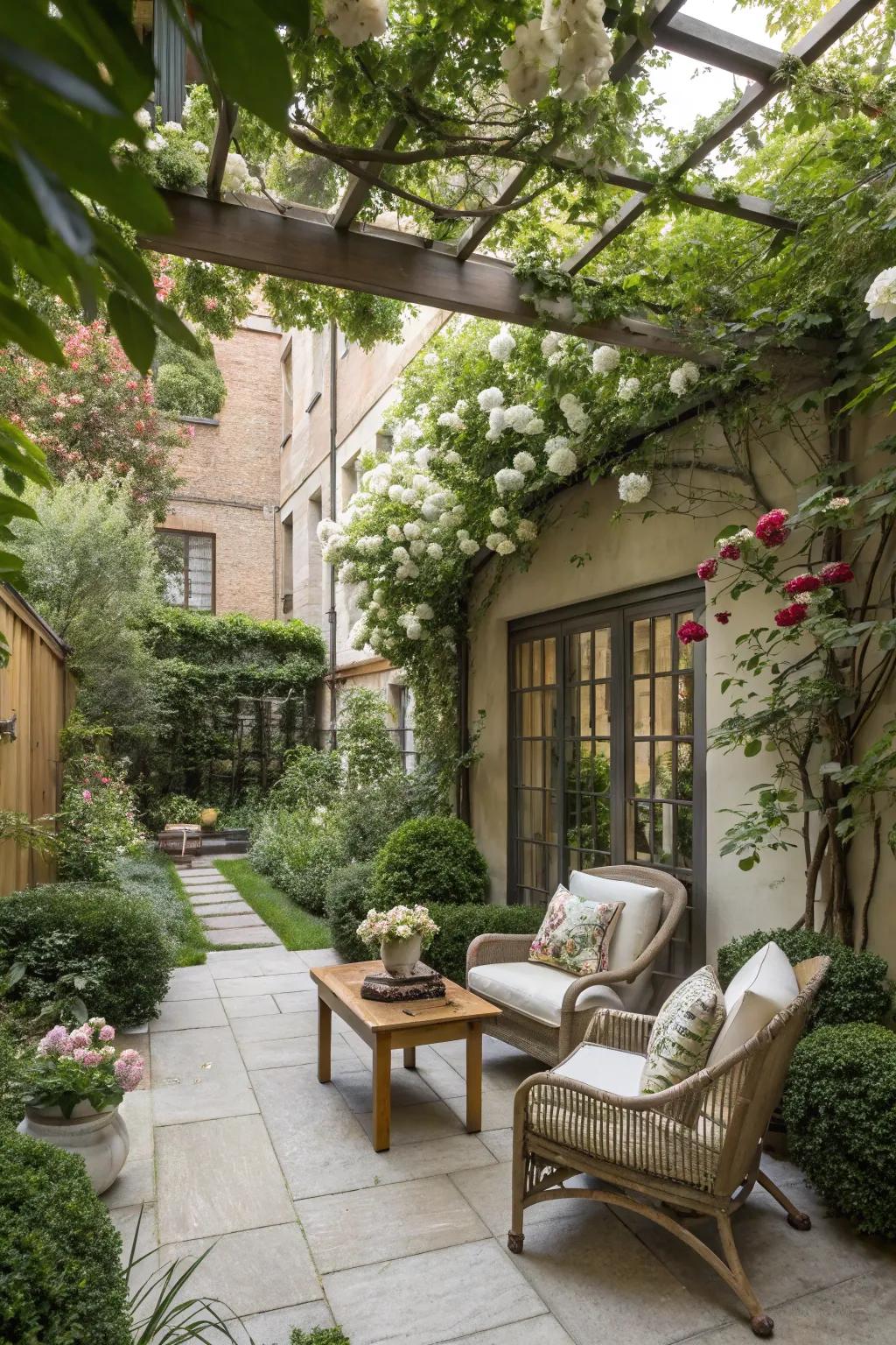 A walled garden extension offering a private and serene outdoor space.