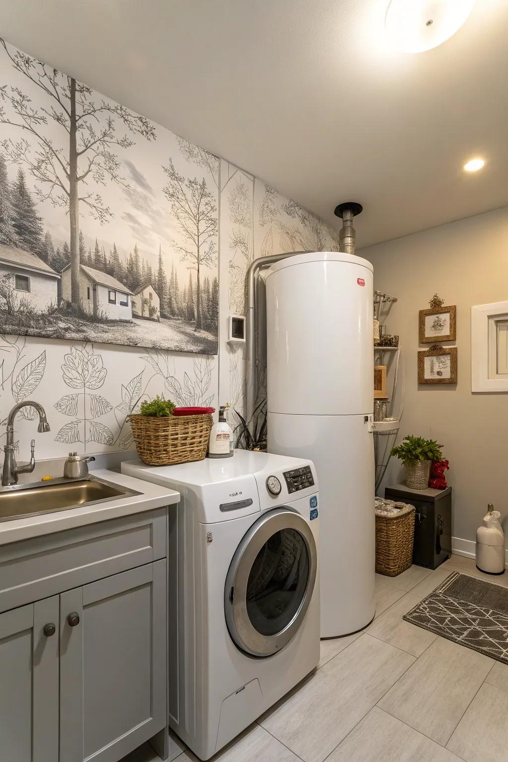Display art delivers a creative method to conceal appliances.