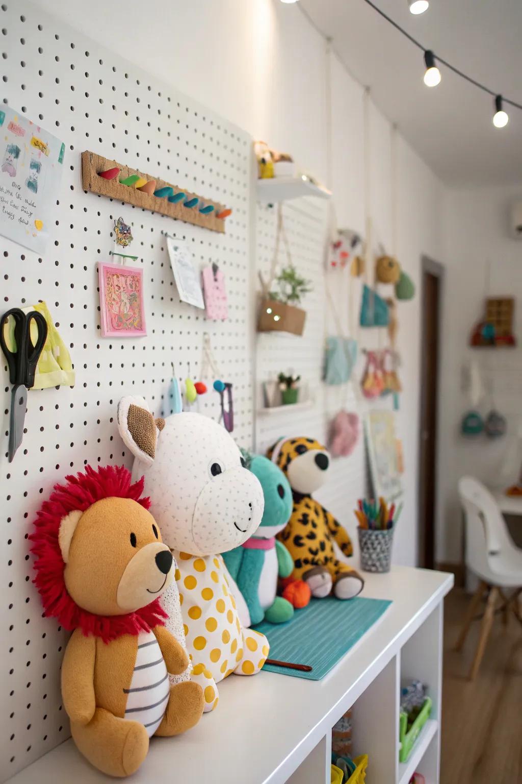 Perforated boards offer adaptable and creative storage solutions.