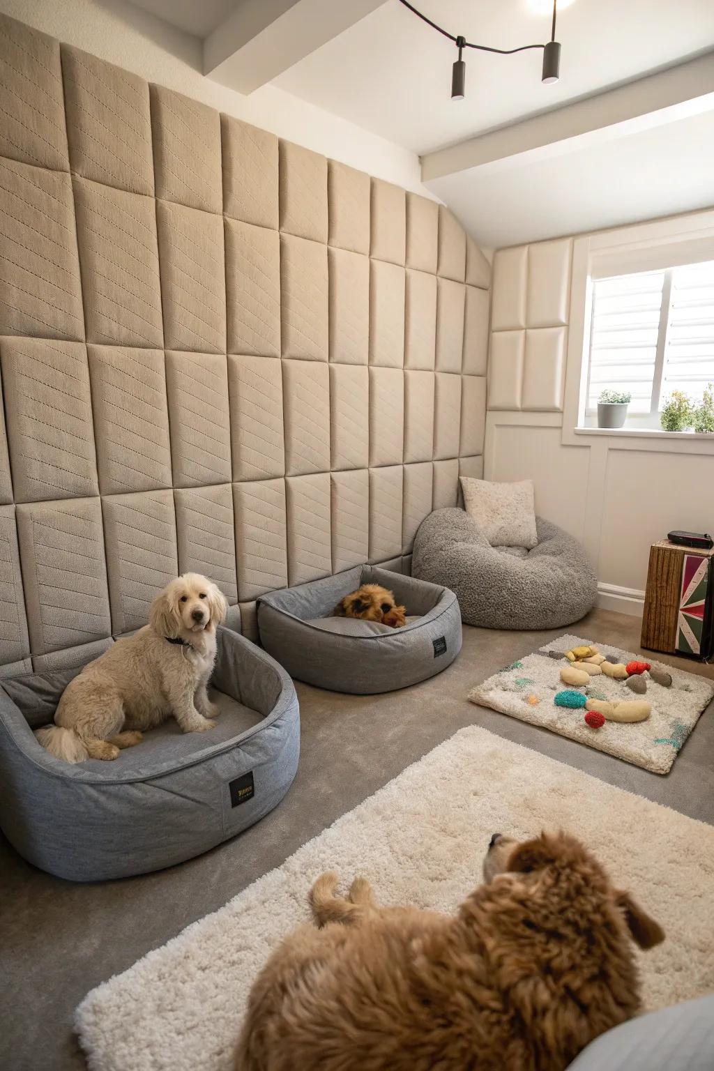 A serene soundproof retreat for your furry friend.