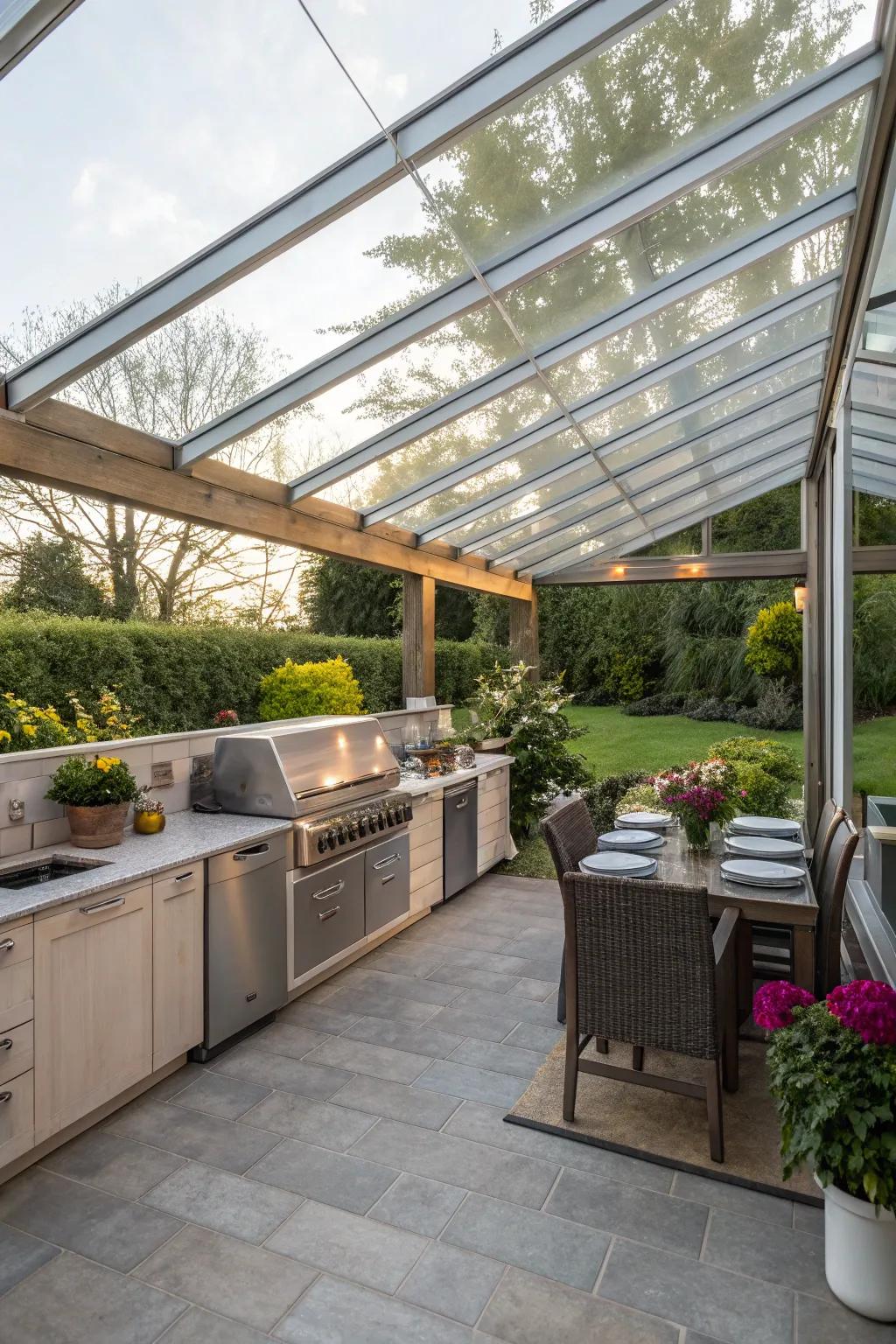 Enjoy the benefits of sunlight with protective polycarbonate panels.