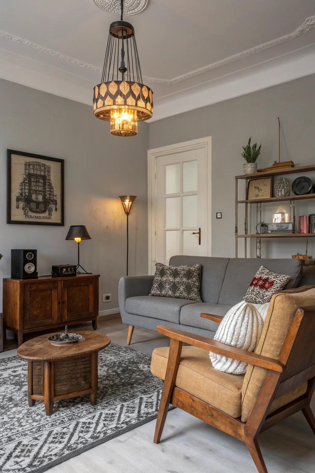 Mixing design elements from both the past and present creates a dynamic and personal space.