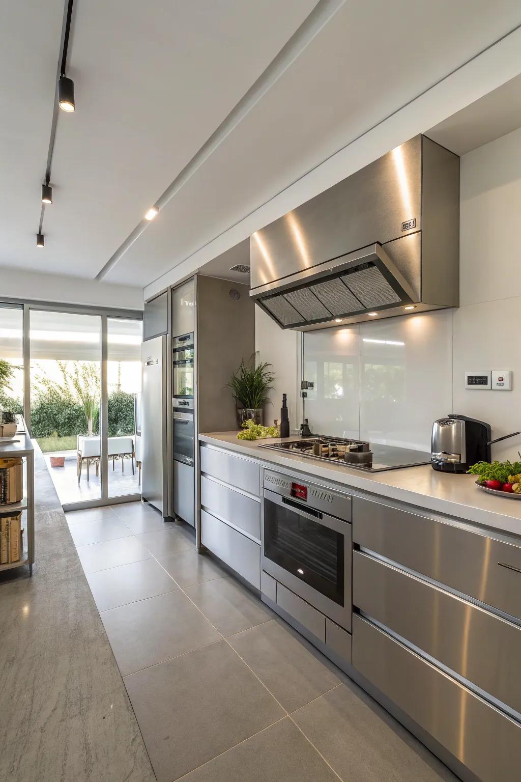 Bright metal surfaces deliver a sleek and professional finish.