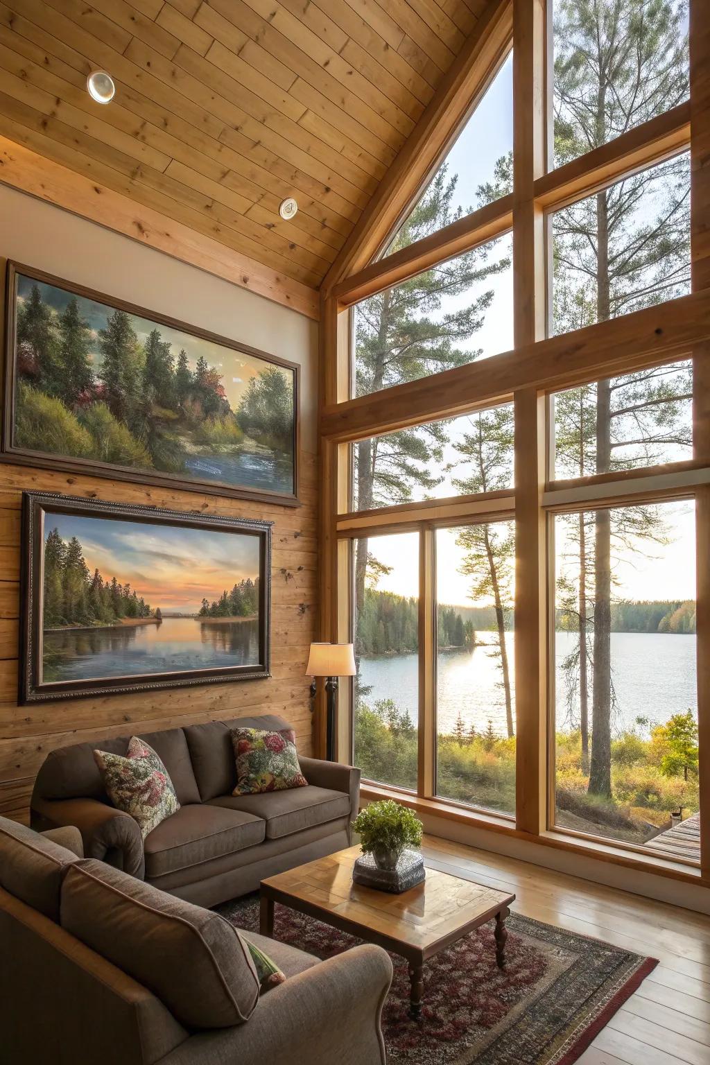 Artwork inspired by nature gives a personal feel to the space.