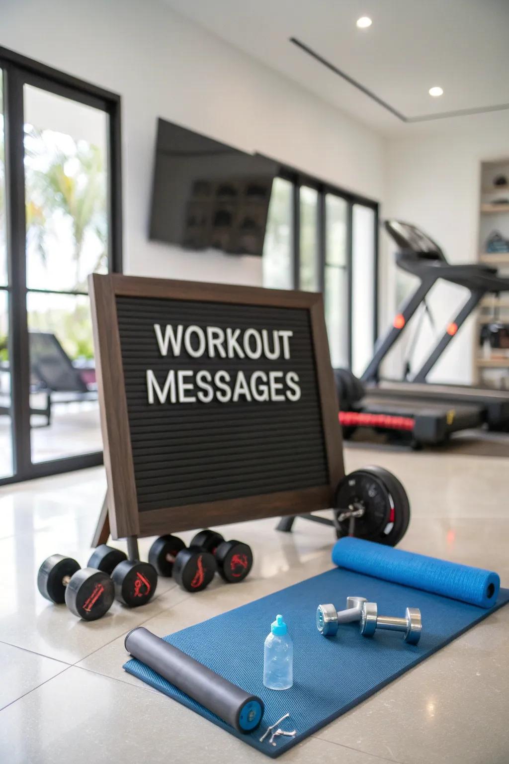 Remain motivated to exercise through inspiring messages on your display board.