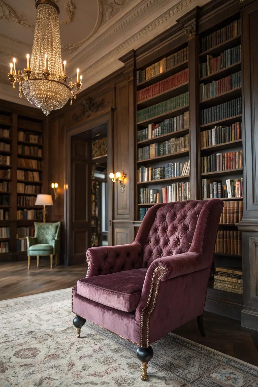 Deluxe textures adding beauty and comfort to the library.