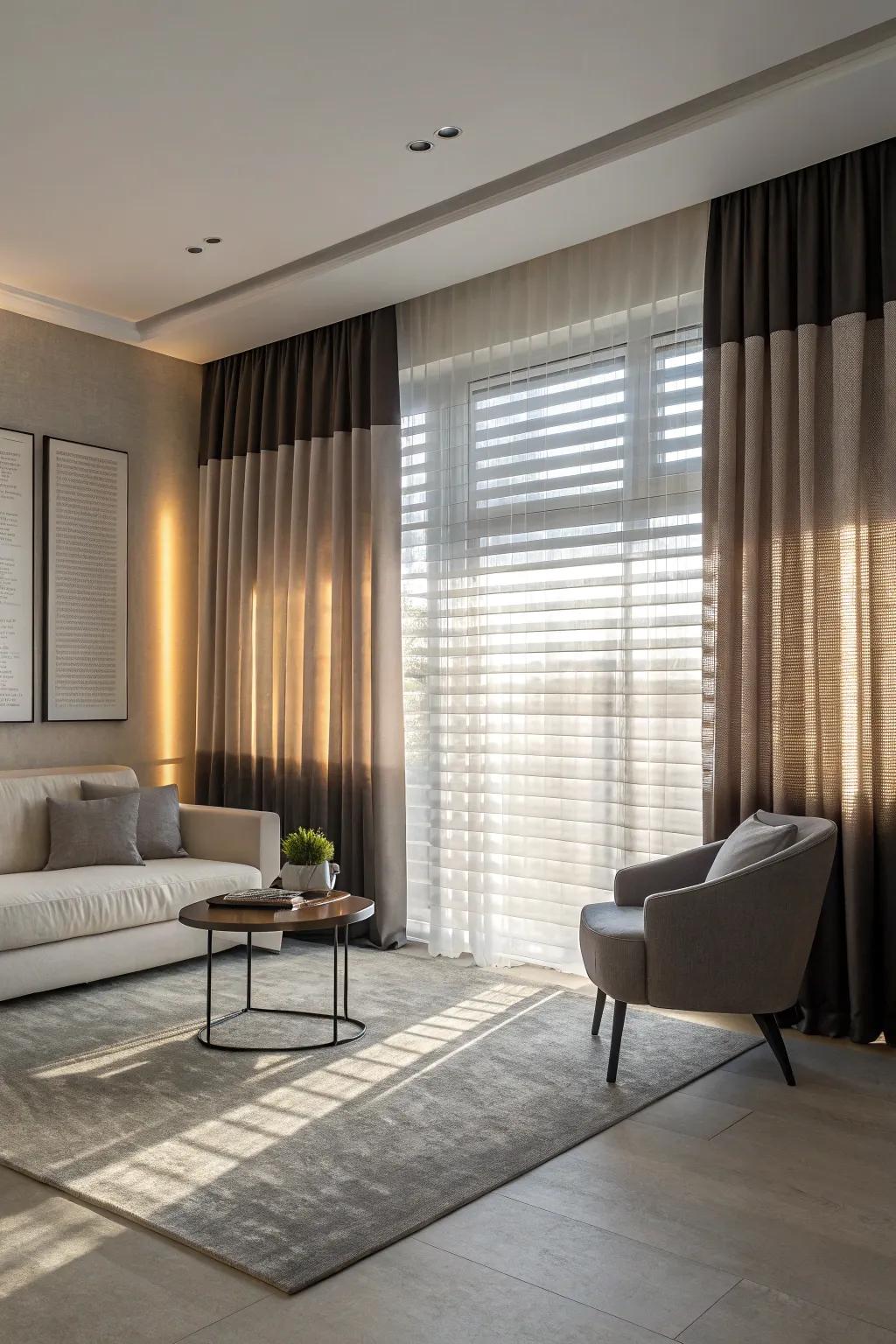 Ombre drapes introduce a modern, artistic touch.