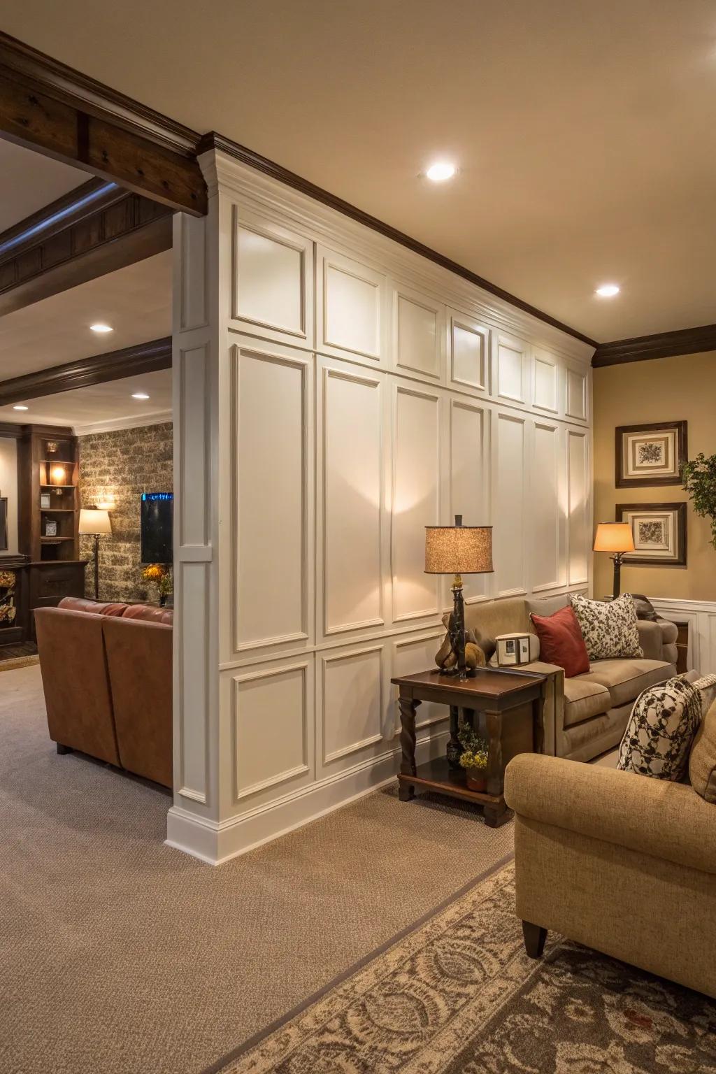 Paneling partitions balance privacy and openness within your space.