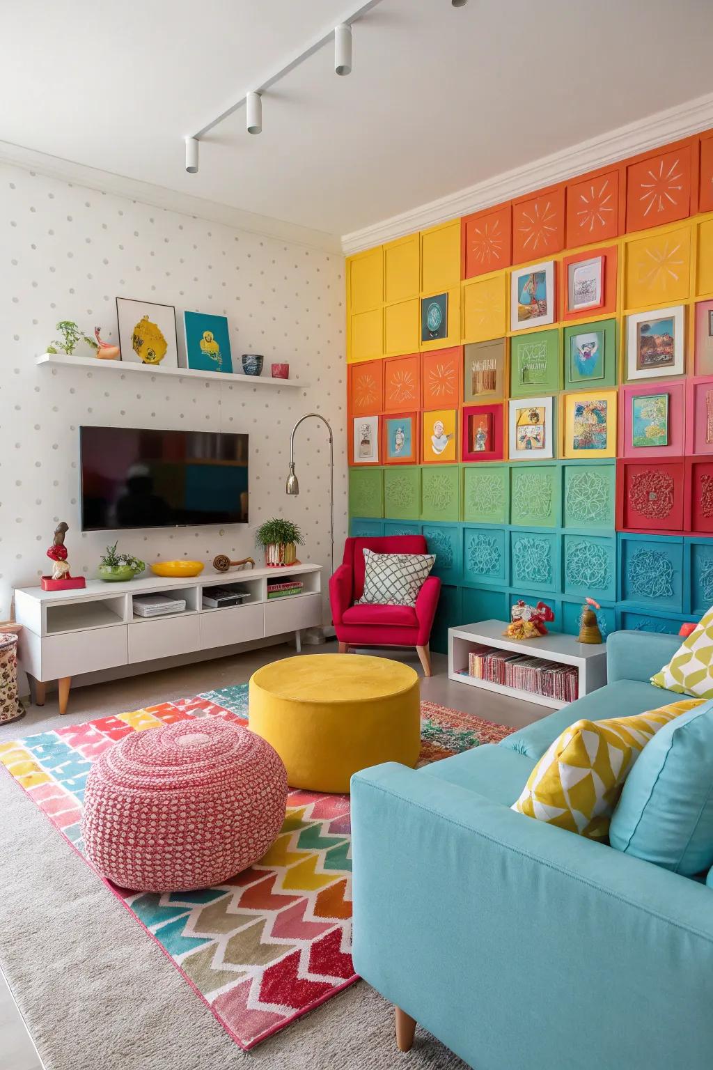 Color blocks bring energy and playfulness to your decor.