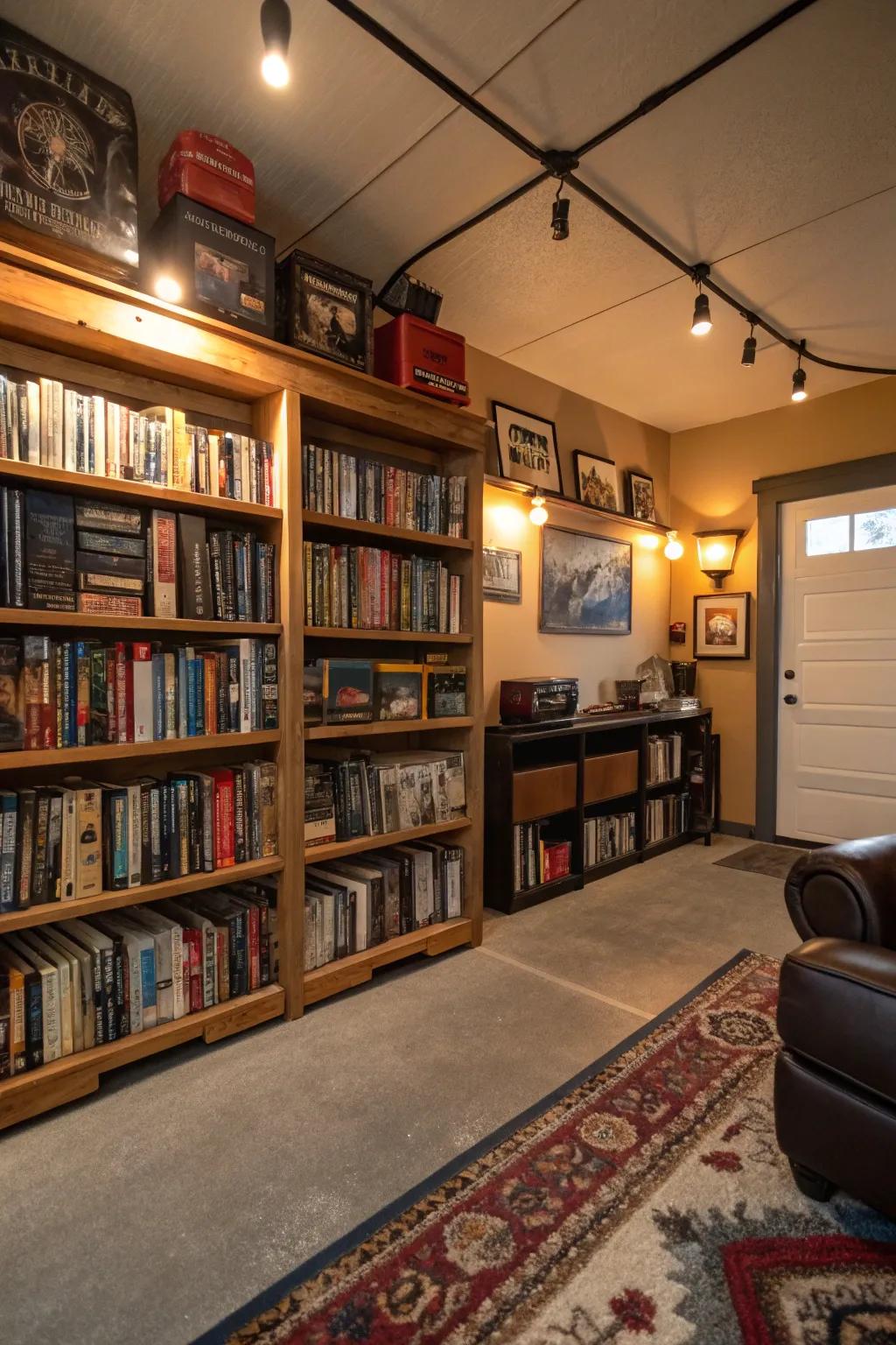 A private reading collection contributes depth and culture to your man cave.