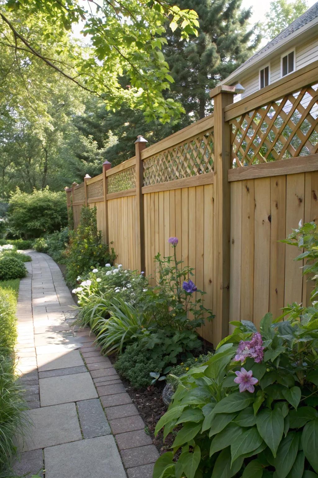 Enhance your fence with a decorative lattice top.