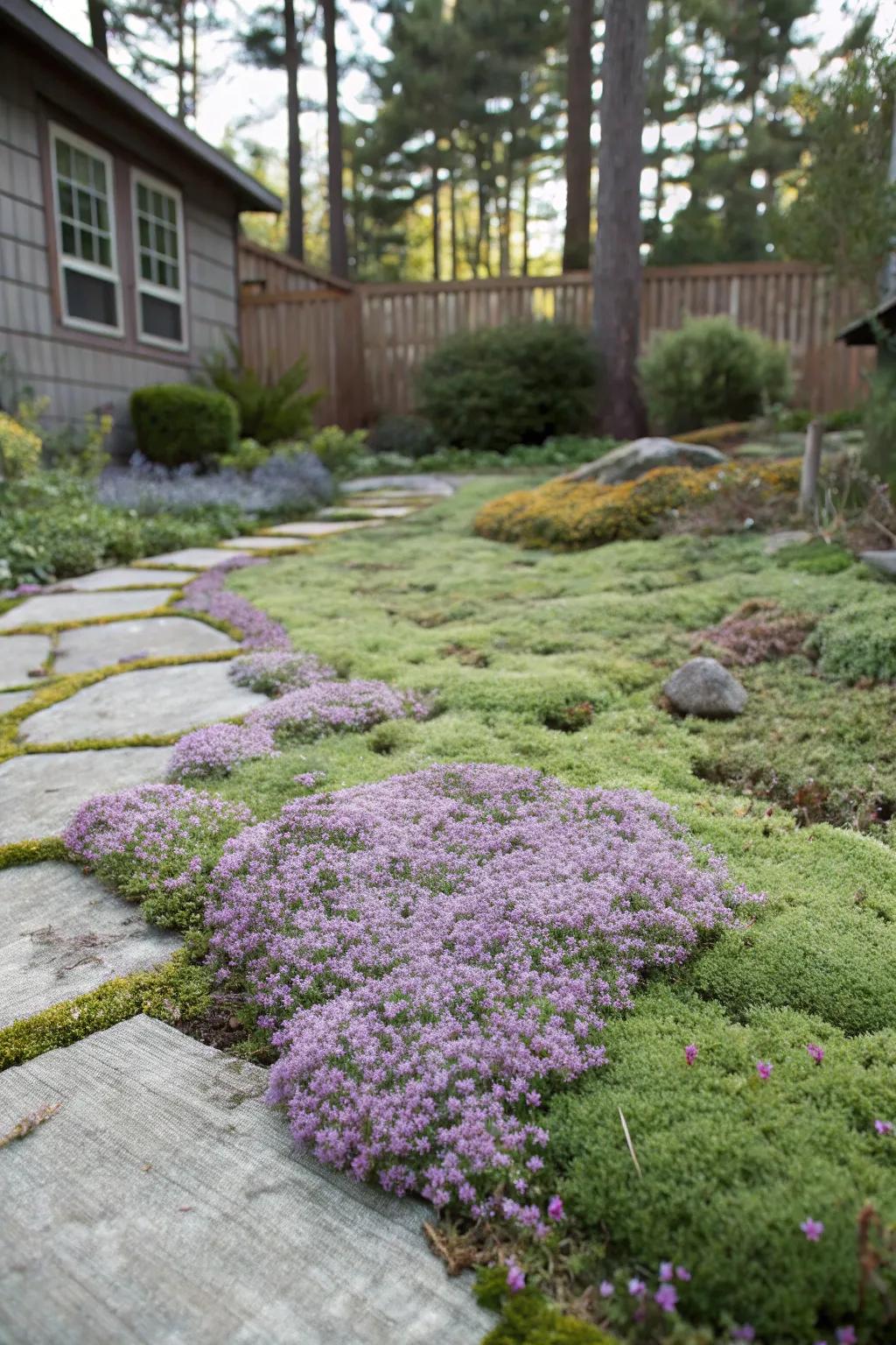 Soft ground covers that can handle lots of play in a pet-friendly garden.