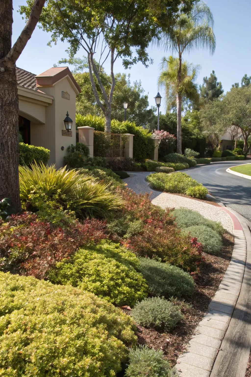Textured ground covers creating a vibrant scene.