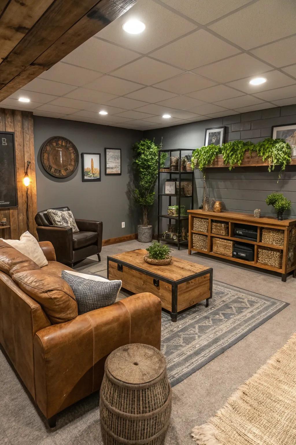 Embrace sustainability with eco-friendly decor choices in your man cave.