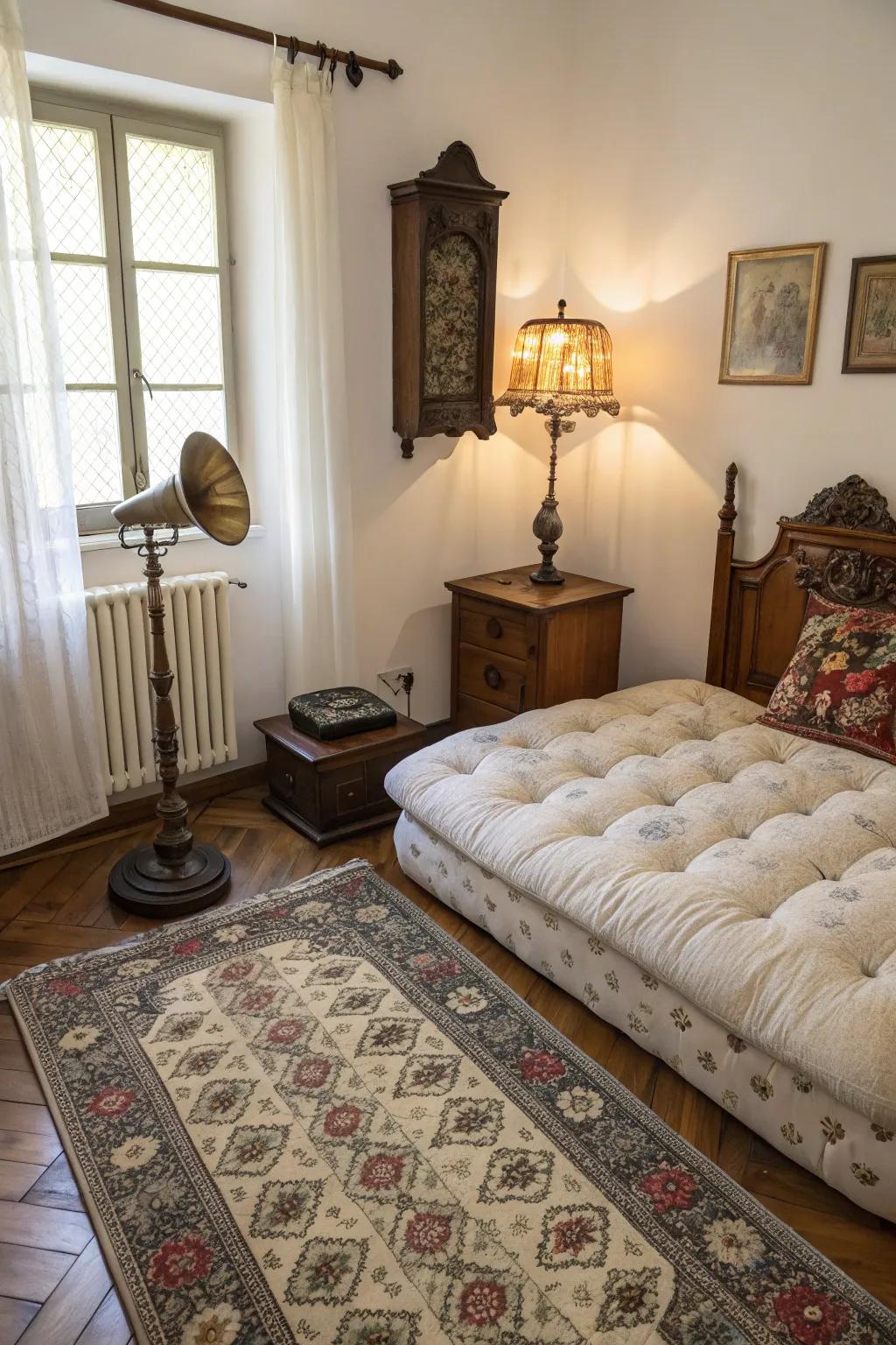 Vintage finds provide charm and character.
