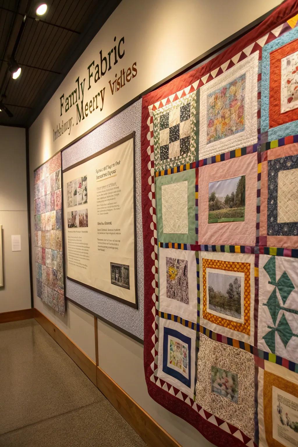 A recollection fabric wrapping a wall in warmth and remembrance.