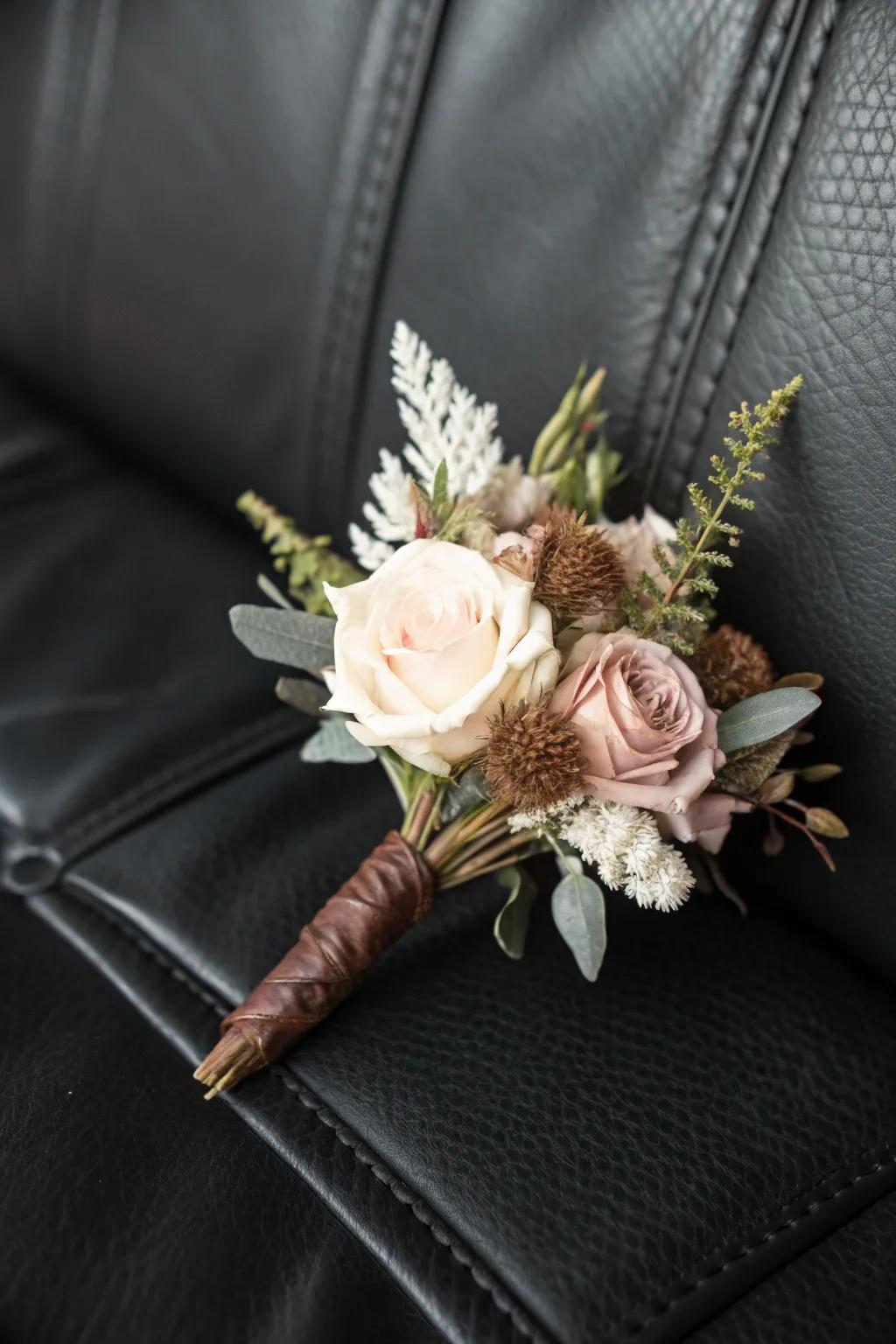 Combining hide and florals creates a modern twist.