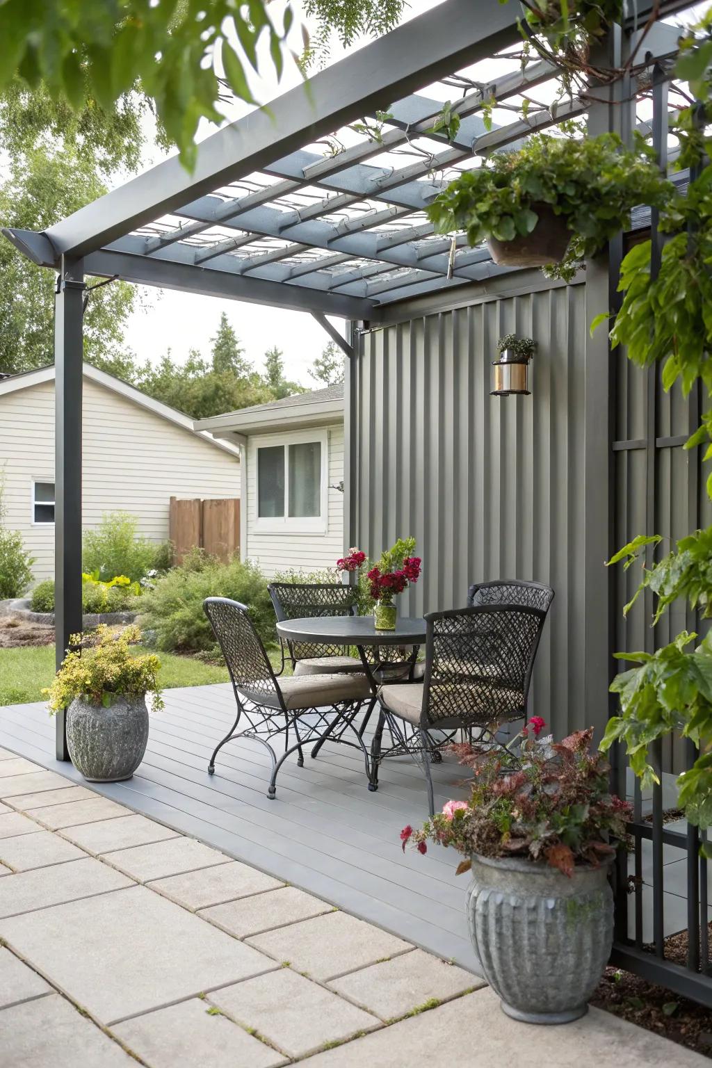 Metallic paneling seamlessly unites your interior and exterior environments.