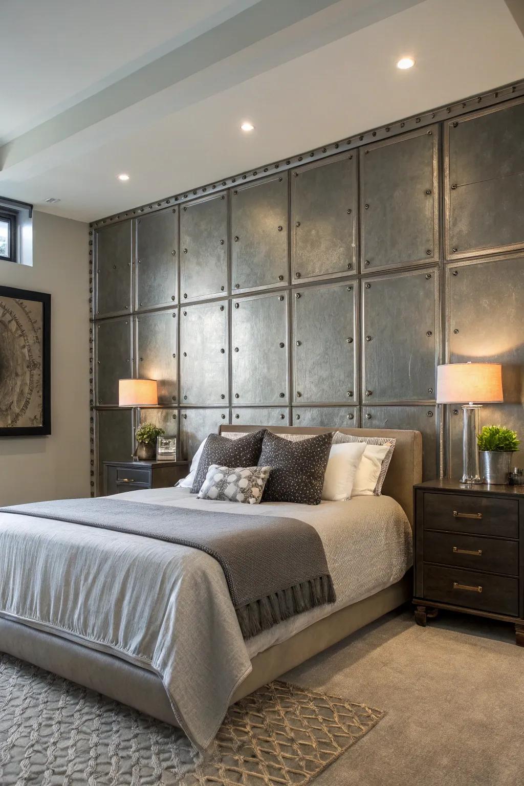 Metal panels introduce an industrial chic modern edge.
