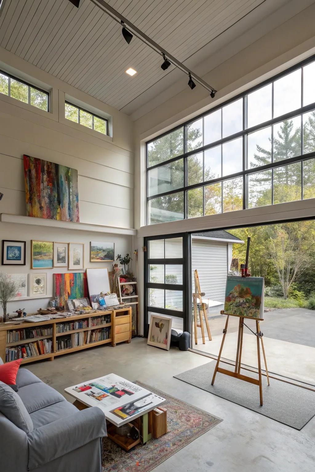 Turn your garage into an artistic creative space.