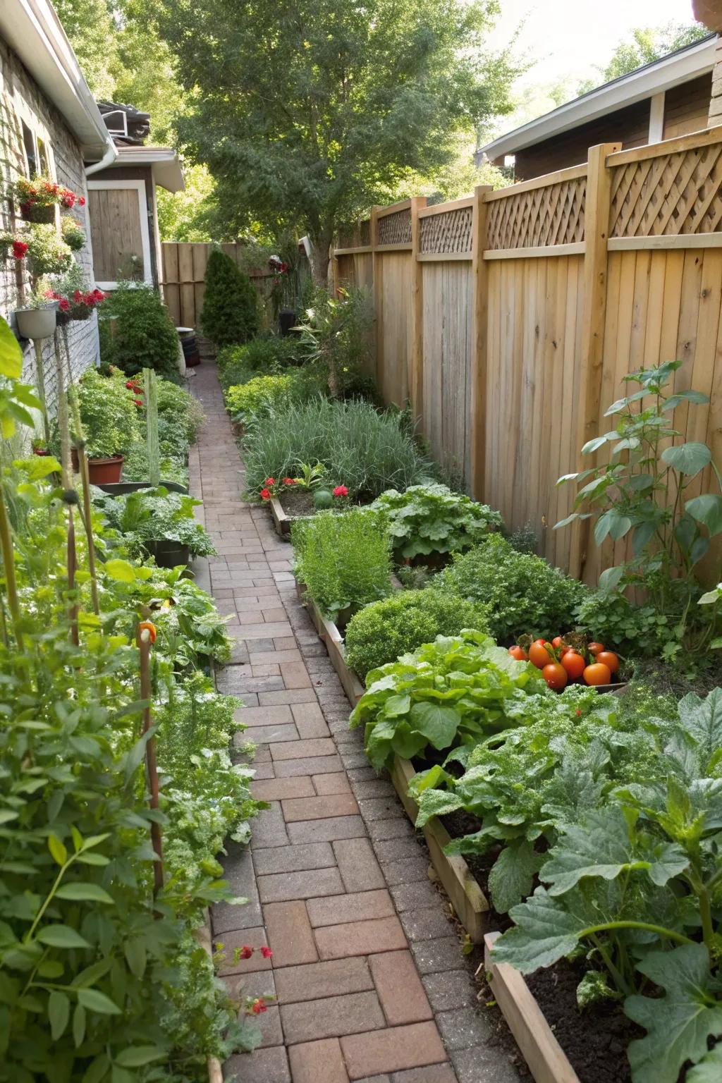 A food garden adds beauty and practicality.
