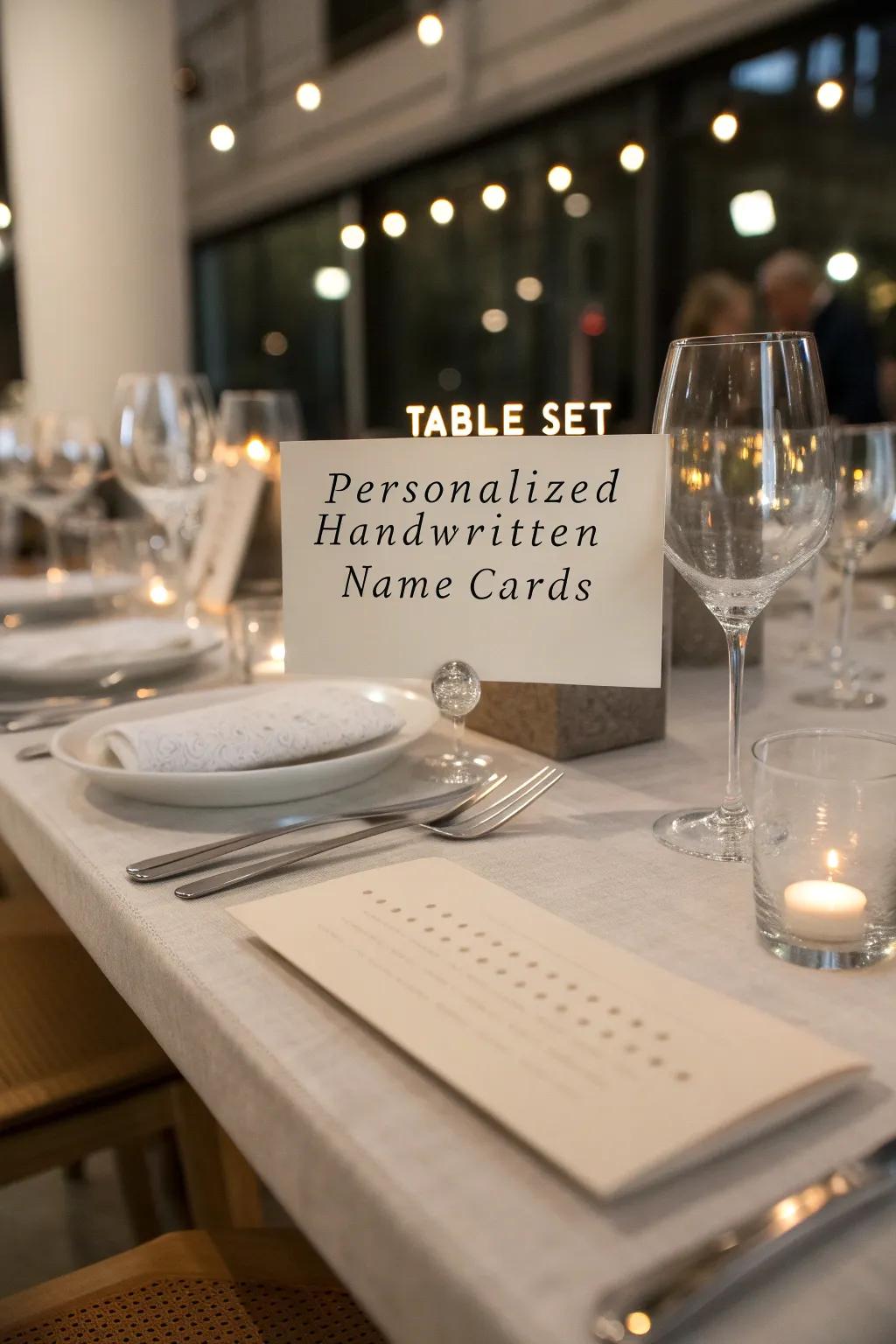 Personalized name cards makes your guests feel special and appreciated.
