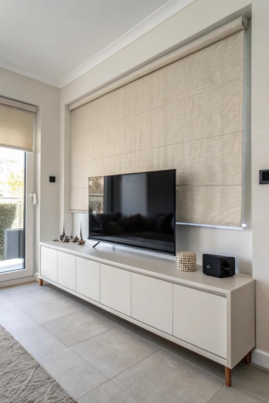 Fabric coverings present a stylish method for concealing your TV.