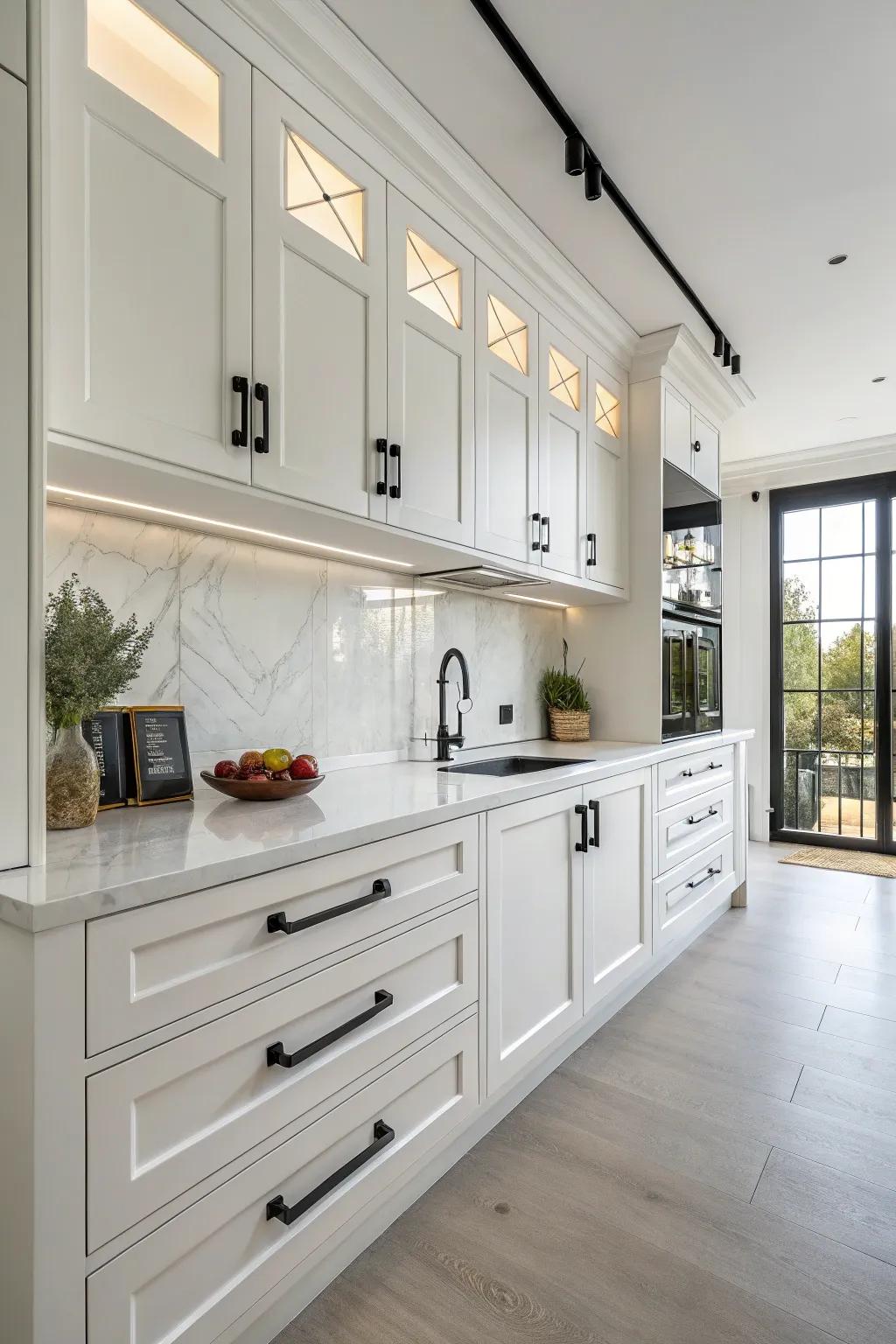 Opposing fixtures contribute a touch of sophistication.