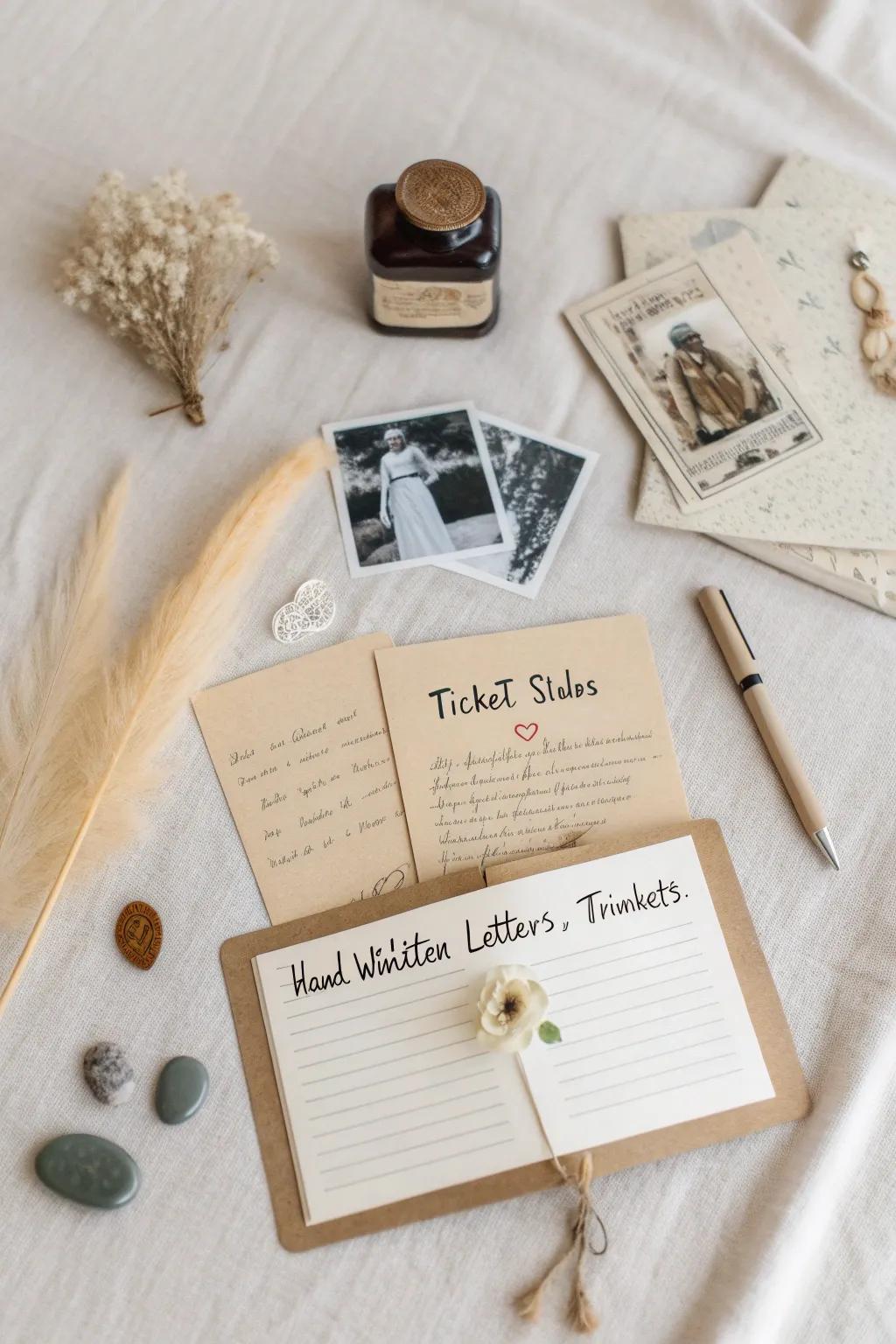 Capture the essence of cherished memories with a minimalist keepsake collage. #SentimentalKeepsakes