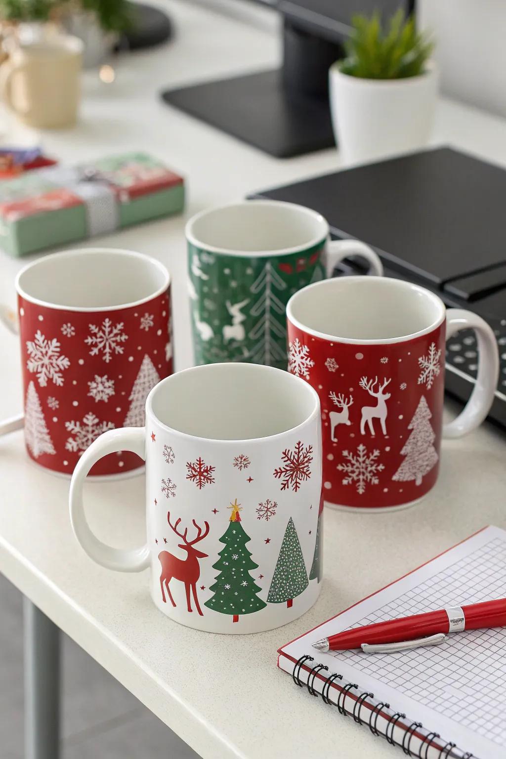 Christmas mugs offer both warmth and decorative charm.