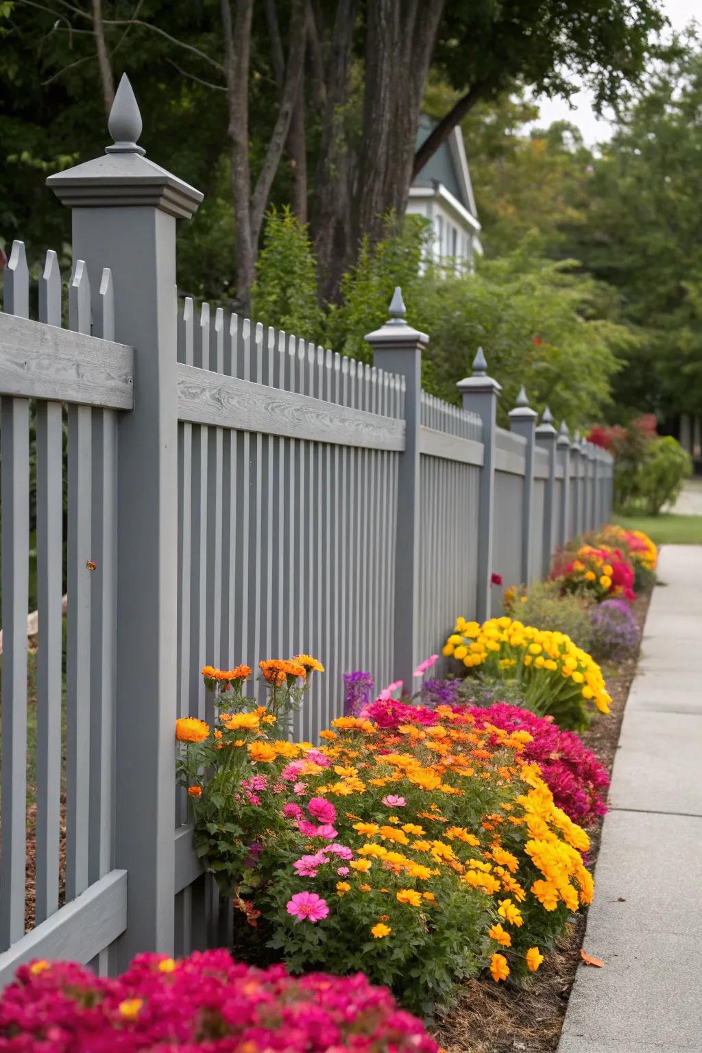 Create harmony with a single-color fence design.