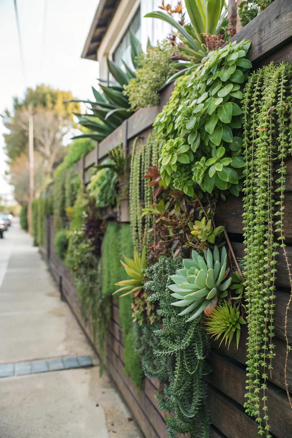 Wall gardens offer a lush display of greenery in limited areas.
