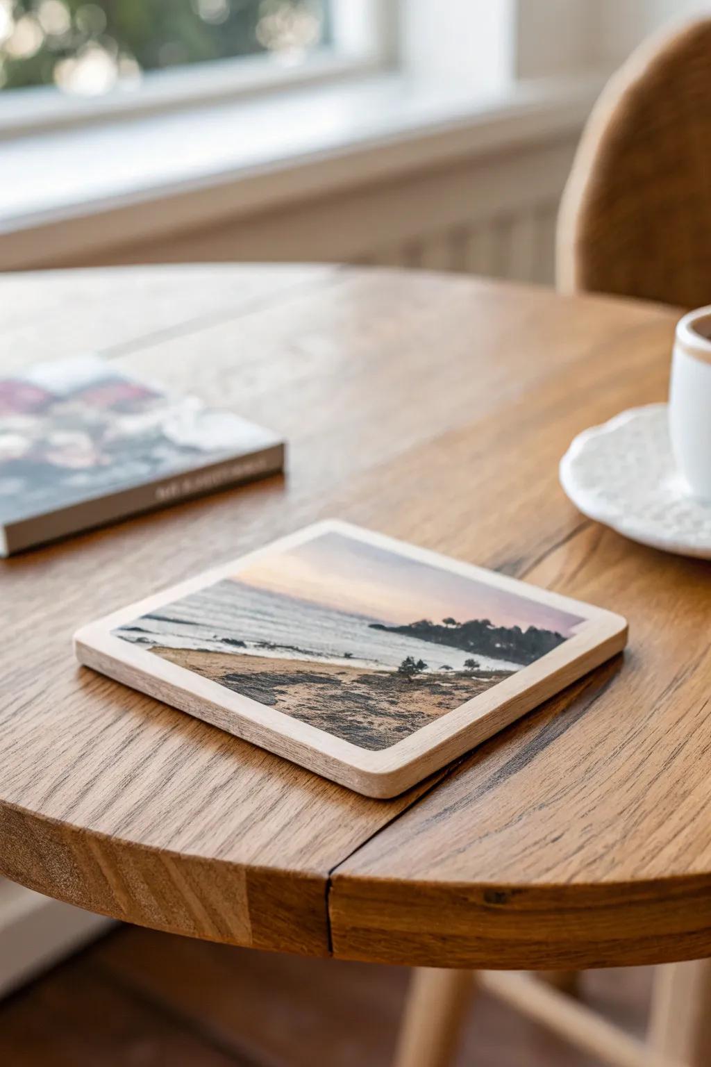Enhance your gatherings with personalised image mats&mdash;where simplicity meets natural charm.
