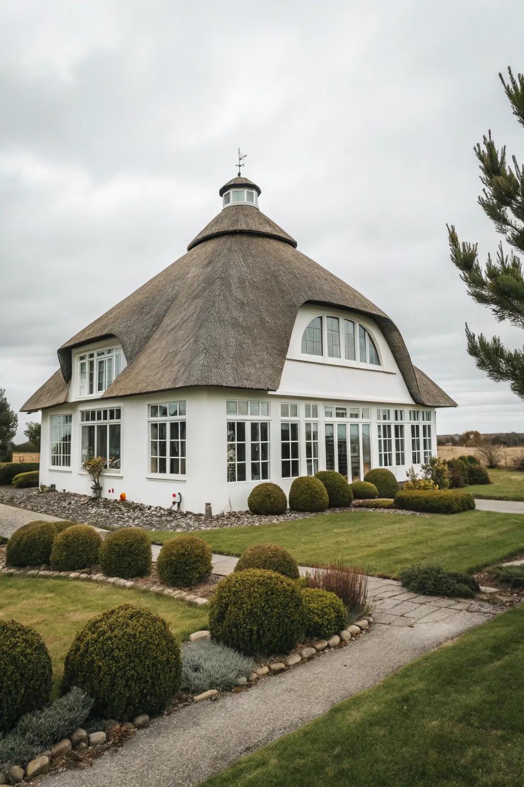 A Scandinavian-style house with a simple, elegant cupola.