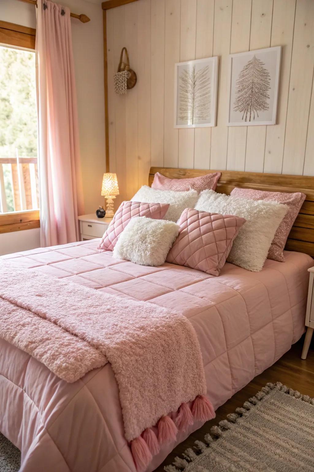 A rose-themed bedroom that's a holiday haven.