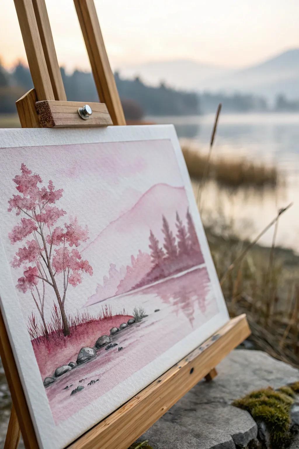 A minimalist light pink watercolor wash.