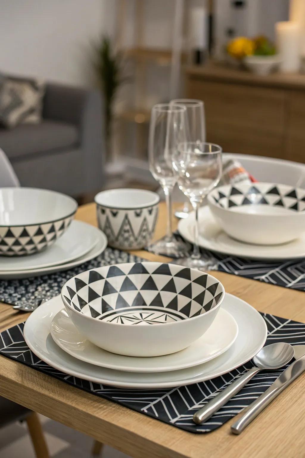 Add sophistication through geometric glam.