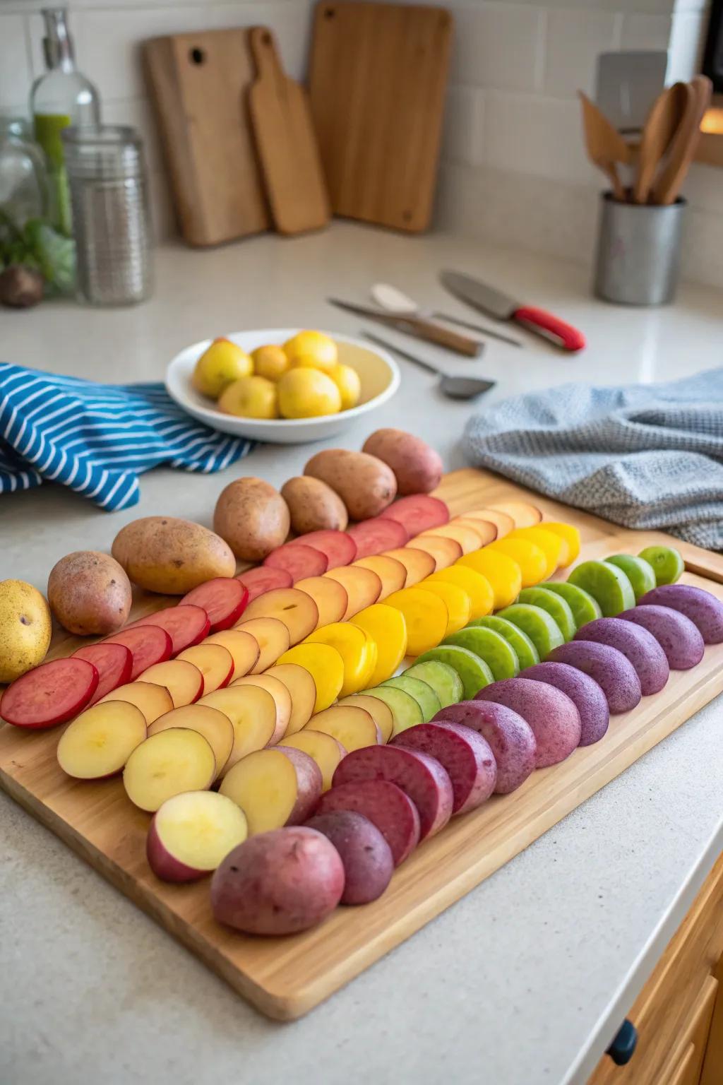 A spectrum of potatoes that captivates attention.