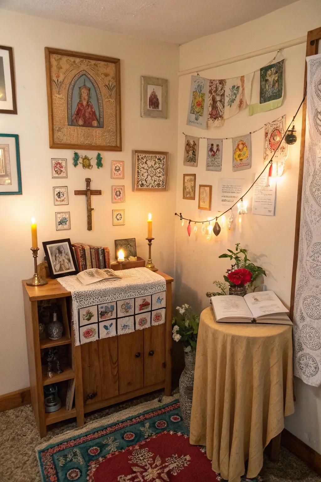 Fill your prayer space with personal creative flair.
